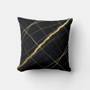 Modern Marble Black + Gold Luxury Cushion