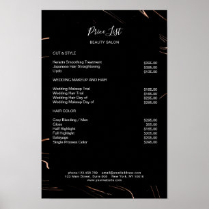 Modern Marble Black Rosegold Pricelist  Poster