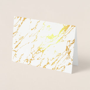 Modern Marble Blank Real Gold Foil Greeting Card