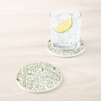 Modern Marble Botanical Design Coaster