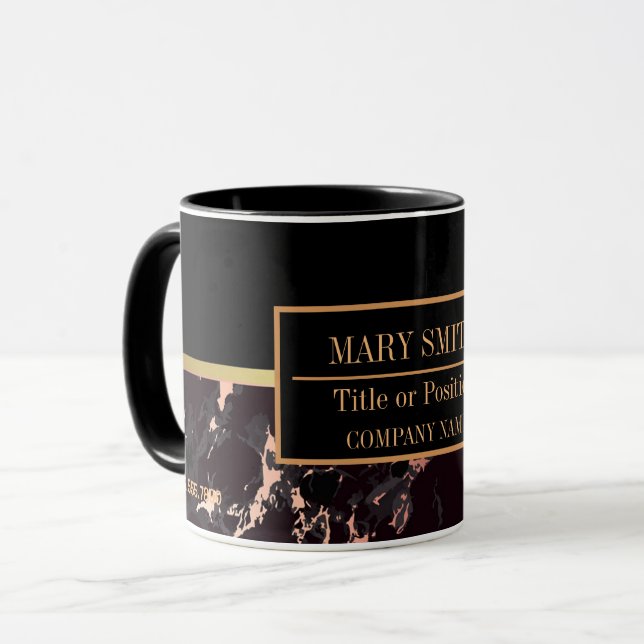 Modern Marble Business Add Name Mug (Front Left)