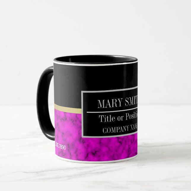 Modern Marble Business Add Name Mug (Front Left)