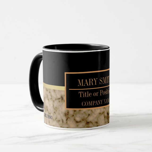 Modern Marble Business Add Name Mug (Front Left)