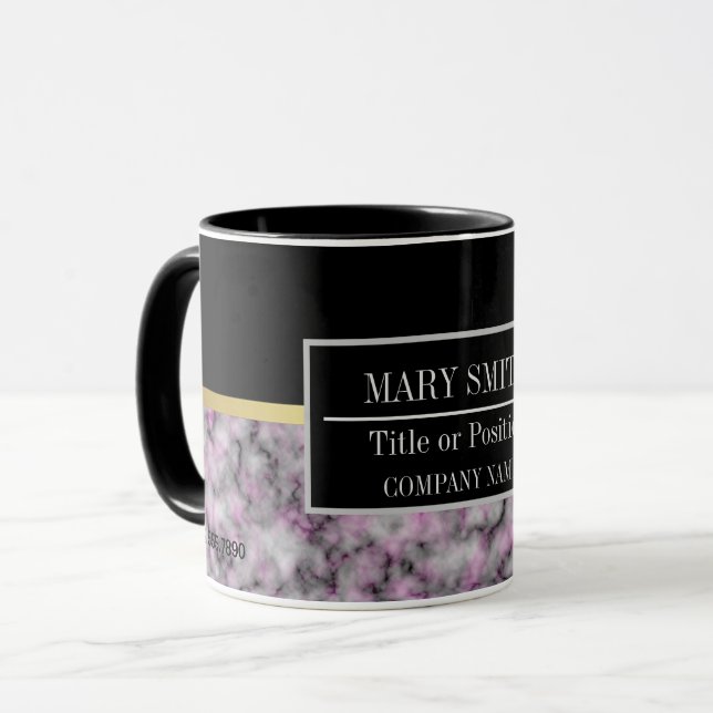 Modern Marble Business Add Name Mug (Front Left)