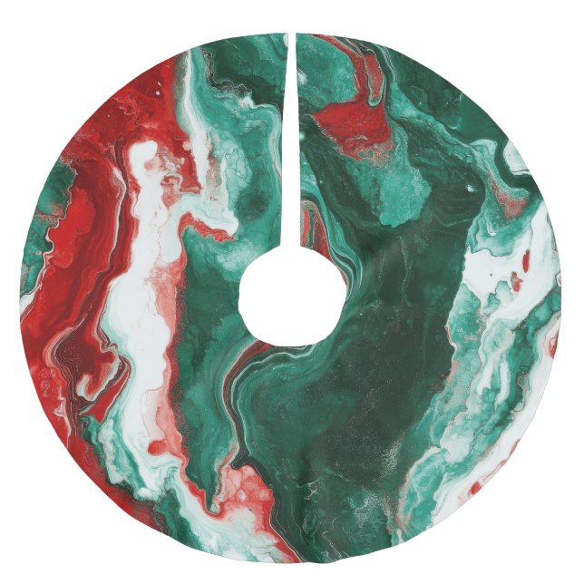 Modern Marble Christmas Tree Skirt  (Front)