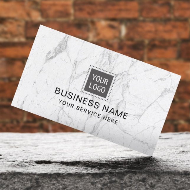 Modern Marble Corporate Custom Logo #2 Business Card (Creator Uploaded)