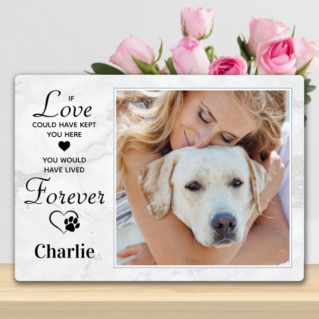 Modern Marble Custom Photo Dog Pet Memorial Plaque (Creator Uploaded)