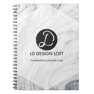 Modern Marble Customise with Your logo and website Notebook