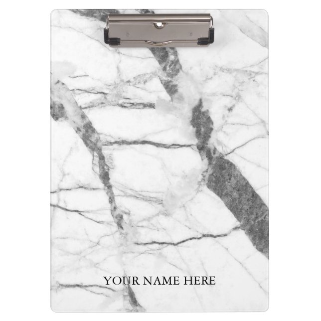 Modern Marble Designer Personalised Clipboard (Front)