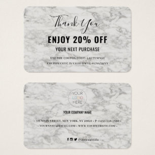 Modern Marble Discount Coupon Card