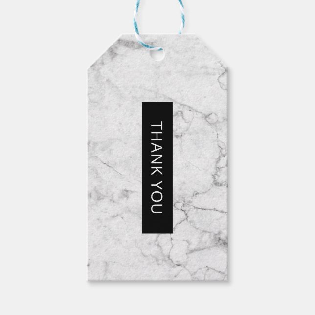 Modern marble favour tag (Front)