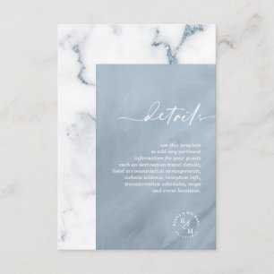 Modern Marble Glitter Details Dusty Blue ID816 Enclosure Card