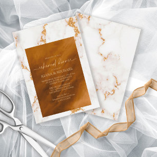 Modern Marble Glitter Rehearsal Dinner Gold ID816 Invitation