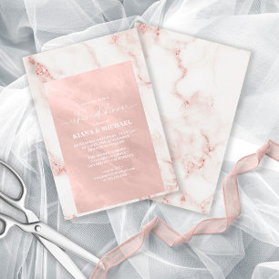 Modern Marble Glitter Rehearsal  Rose Gold ID816 Invitation