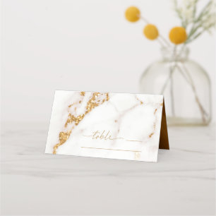 Modern Marble Glitter Table Place Gold ID816 Place Card