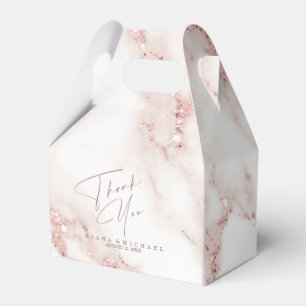 Modern Marble Glitter Thank You V2 Rose Gold ID816 Favour Box
