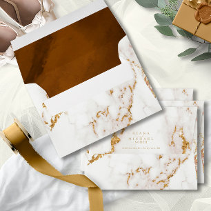 Modern Marble Glitter Wedding Gold V2 ID816 Envelope