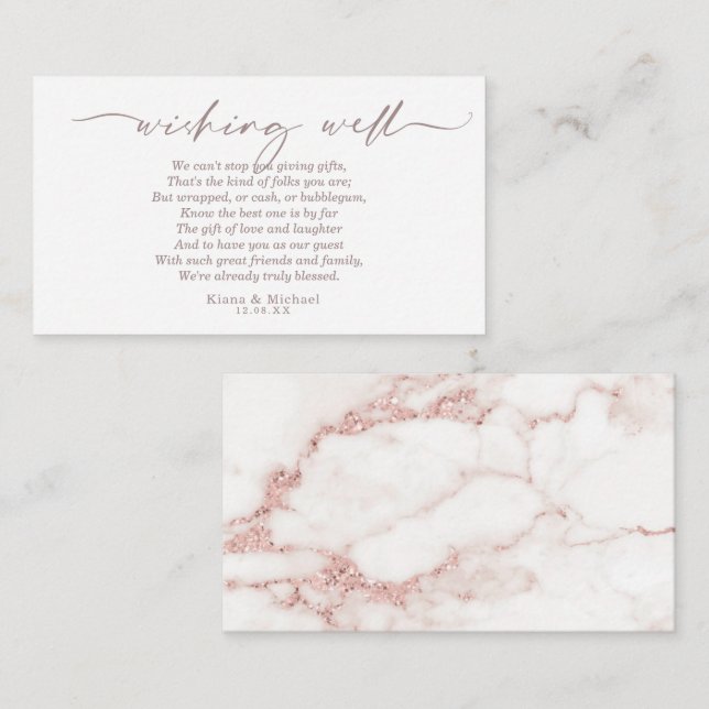 Modern Marble Glitter Wishing Well V3 Blush ID816 Enclosure Card (Front/Back)
