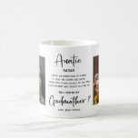 Modern Marble Godmother Photo Proposal Coffee Mug<br><div class="desc">Ask your sister,  cousin,  or best friend to be your child's godmother with this photo mug. Unique modern magnet feature 2 photos,  calligraphy script,  your message on a white background.</div>