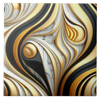 Modern marble gold an silver ceramic tile
