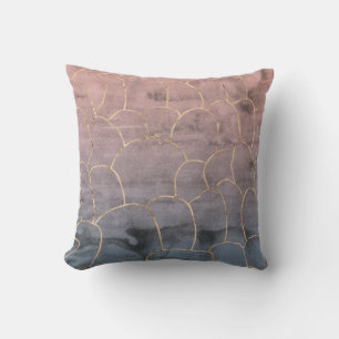 Modern Marble Gold Foil Gemstone Throw Pillow