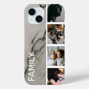Modern Marble Instagram Family Photo Booth Strip iPhone 15 Case