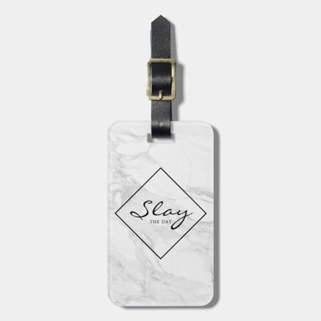 Modern marble luggage tag (Front Vertical)