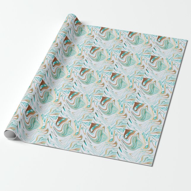 Modern Marble: Luxury Texture Design Wrapping Paper (Unrolled)