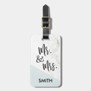 Modern Marble Mr. and Mrs. Luggage Tags
