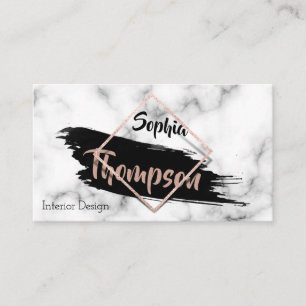 Modern Marble Paint Stroke Glitter - Business Card