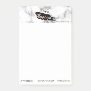 Modern Marble Paint Stroke Name - Post-it® Notes