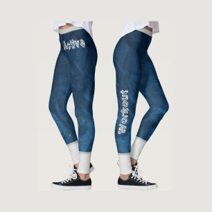 Modern marble pattern l Navy blue l Workout Leggings