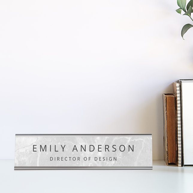 Modern Marble Personalised Desk Name Plate (Creator Uploaded)