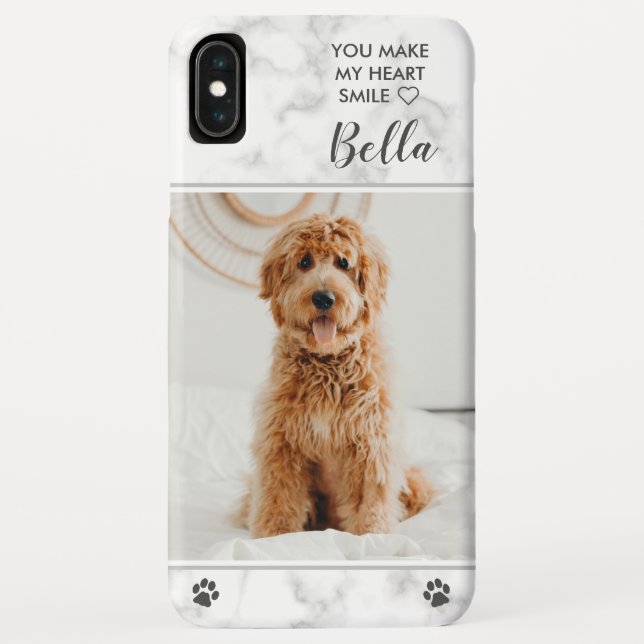 Modern Marble Pet Photo Case-Mate iPhone Case (Back)