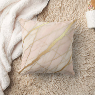 Modern Marble Pink + Gold Luxury Cushion