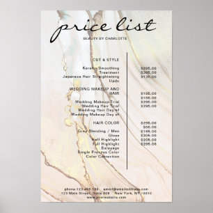 Modern Marble Price List Poster
