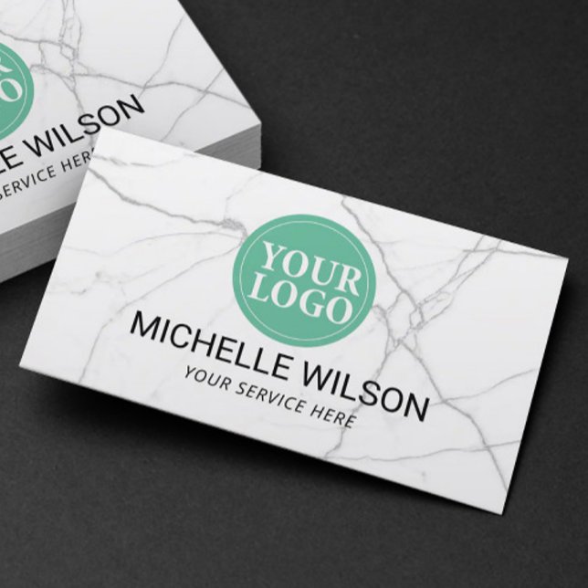 Modern Marble Professional Custom Logo Minimalist Business Card (Creator Uploaded)
