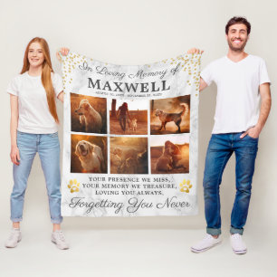 Modern Marble Remembrance Dog Fleece Blanket