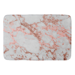 Modern Marble Rose Gold Glitter Bath Mat