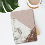 Modern Marble Rose Gold Glitter iPad Cover<br><div class="desc">Just add your initials. Please note this is a printed effect - no pink animals,  glitter or marbled critters were harmed in the making.</div>