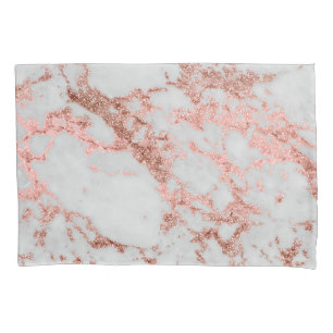 Modern Marble Rose Gold Glitter Pillowcase