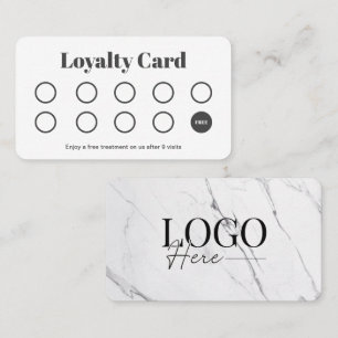 Modern Marble Salon Customer Loyalty Punch Card