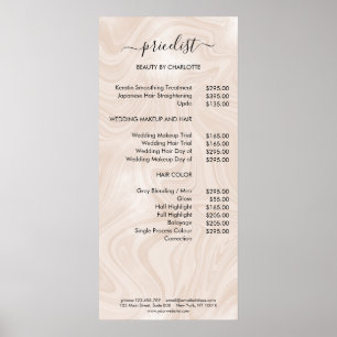 Modern Marble Style Pricelist Poster