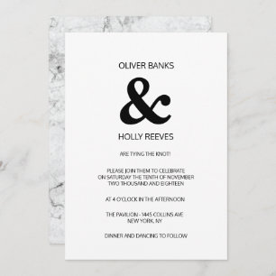 Modern marble wedding invitation