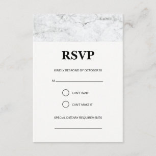 Modern marble wedding RSVP card