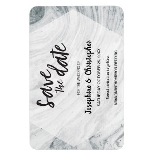 Modern Marble Wedding Save the date Magnet
