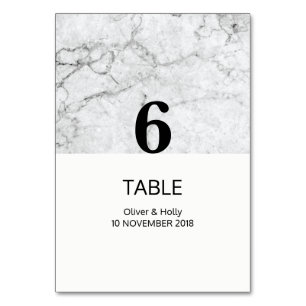 Modern marble wedding table number