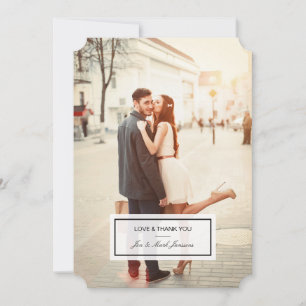 Modern marble with faux gold thank you card