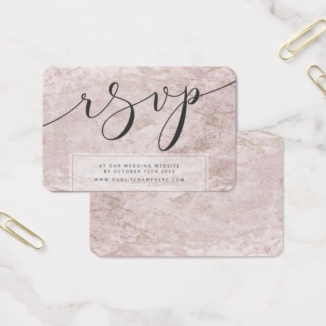 Modern Marbles Mauve Rose Gold RSVP Insert Cards (Office)