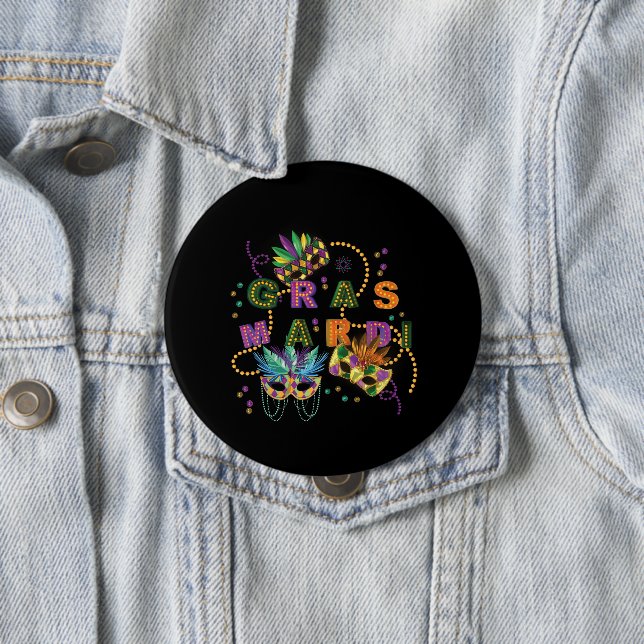 Modern Mardi Gras 10 Cm Round Badge (In Situ)